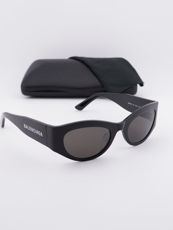 Balenciaga BB0330SK 001 Cat Eye Sunglasses - Black / Grey main image 8